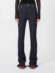 Slim-fit jeans with flared hems - Midnightblue