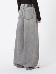 Oversized black denim trousers - Black