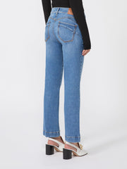 Perfect-fit low-rise mini flare trousers - Ultramarine