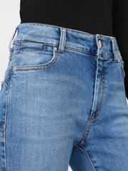 Perfect-fit low-rise mini flare trousers - Ultramarine