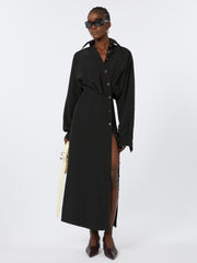 Asymmetrical shirt dress - Black