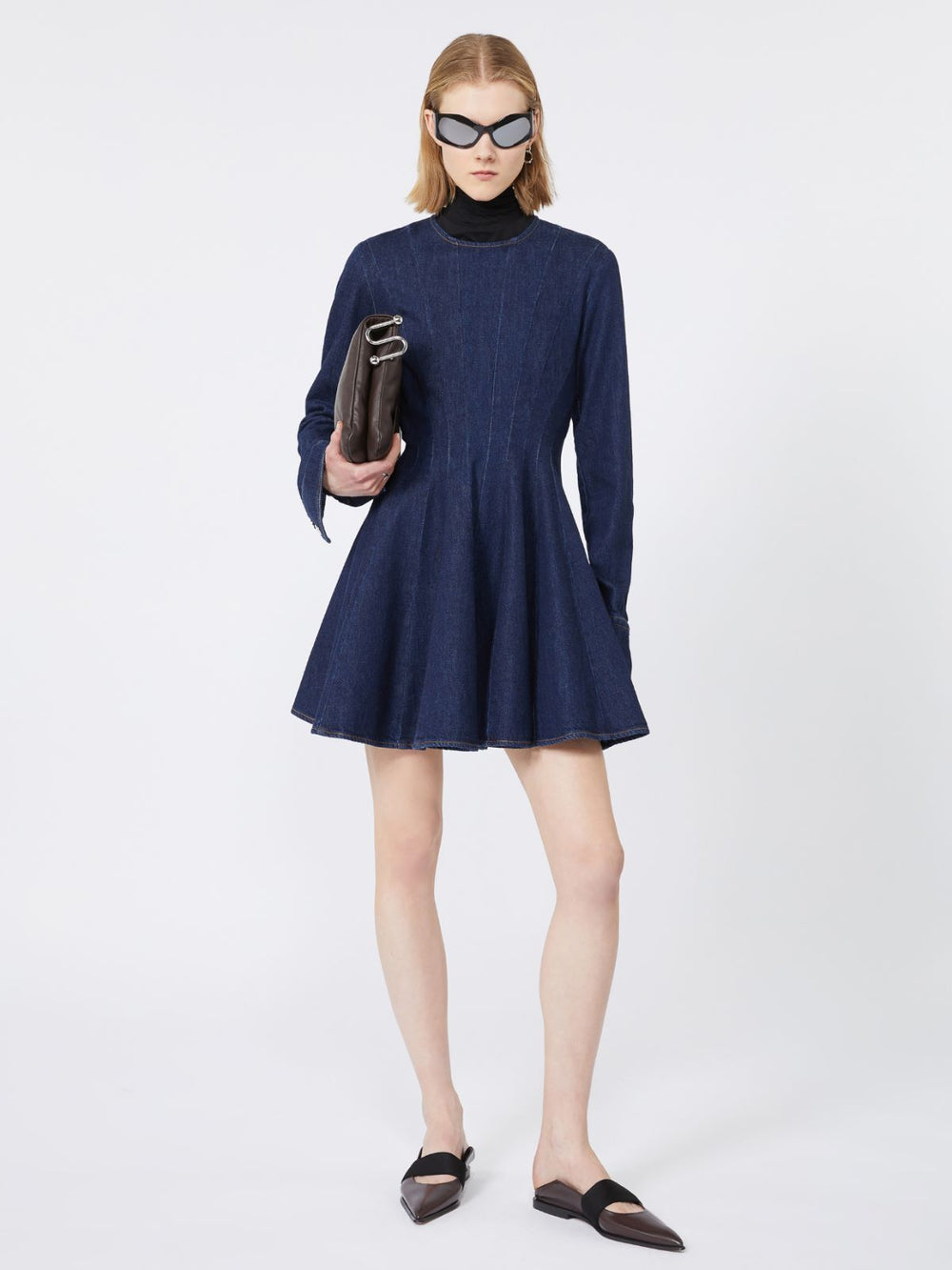 Blue denim mini dress - Midnightblue