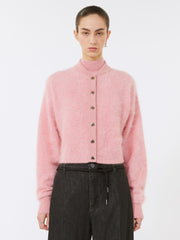 Boxy-fit cashmere bomber jacket - Pink