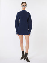 3D jacquard-knit dress - Midnightblue