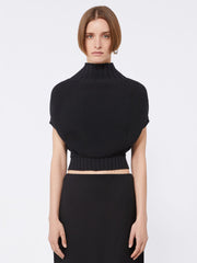 Balloon-Shaped Cotton Jumper - Black