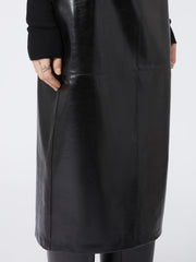 Midi leather skirt - Black