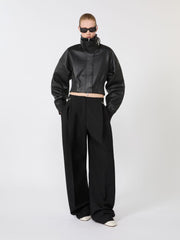 Short leather jacket - Black