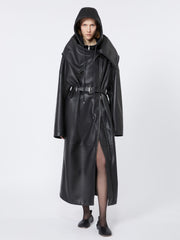 Long leather coat - RUNWAY - Black