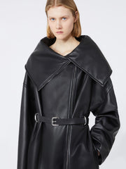 Long leather coat - RUNWAY - Black