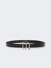 Leather belt with S buckle - Black