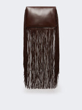 Soffy bag with long fringes - RUNWAY - Chocolate