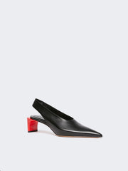 Leather slingbacks - Black