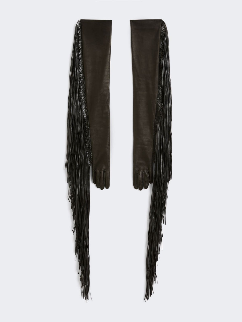 Long gloves with fringes - RUNWAY - Black