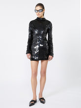 Short dress with nuanced sequin detail - KLEPSYDRA CAPSULE - Black