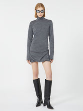 Fluid jersey high-neck dress - Medium grey