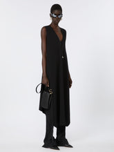 Sleeveless crepe dress - Black