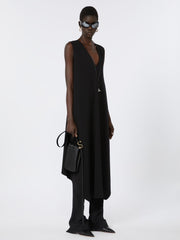 Sleeveless crepe dress - Black