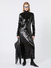 Sequin-adorned jersey dress - Black