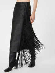 Midi skirt with fringes - RUNWAY - Black