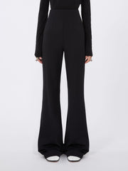 Flared trousers in stretch jersey - Black