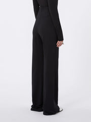 Flared trousers in stretch jersey - Black