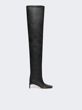 Thigh-high calfskin boots - RUNWAY - Black