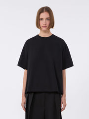 Cotton T-shirt with pleated back - Black