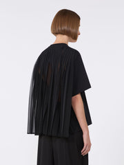 Cotton T-shirt with pleated back - Black