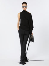 Asymmetric jersey top - Black