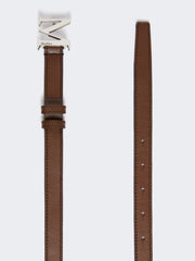 Natural leather Monogram belt - Brown