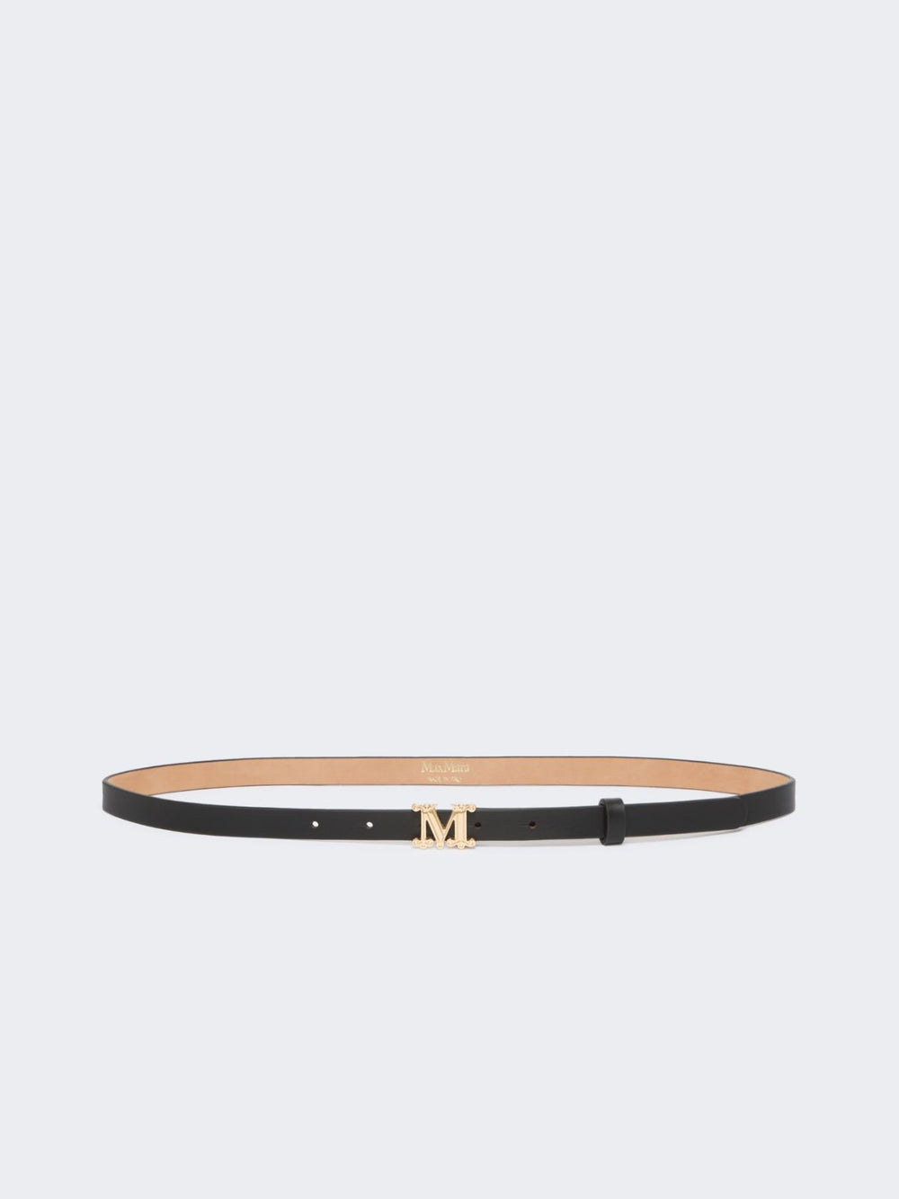Leather Monogram belt - Black