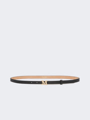 Leather Monogram belt - Black