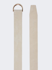Nubuck leather double-wrap belt - Ivory