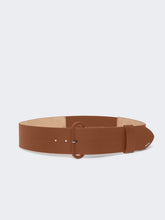 Semi-glossy leather belt - Amber brown