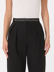 Bejewelled satin belt - Black