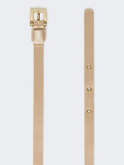 Bejewelled satin belt - Powder