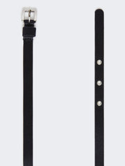 Bejewelled satin belt - Navy