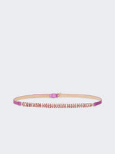 Bejewelled satin belt - Fuchsia
