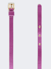Bejewelled satin belt - Fuchsia