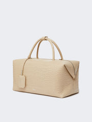 crocodile-print leather Boston bag - Ice Large