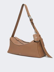 Medium leather shoulder bag - Brown