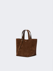 Extra-small split leather Archetipo bag - Dark brown