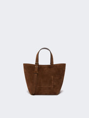 Extra-small split leather Archetipo bag - Dark brown