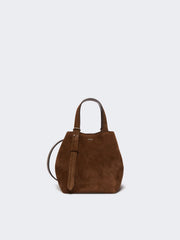 Extra-small split leather Archetipo bag - Dark brown