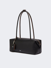 Natural leather bowler bag - Black