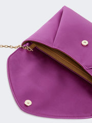 Viscose and silk satin clutch bag - Fuchsia