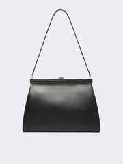 Low-sheen leather handbag - Black