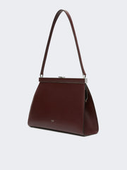 Low-sheen leather handbag - Bordeaux