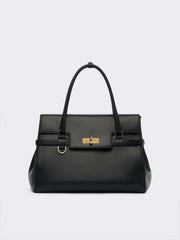 Natural leather handbag - Black