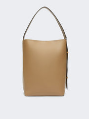 Archetipo Medium Leather Bucket Bag - Mud